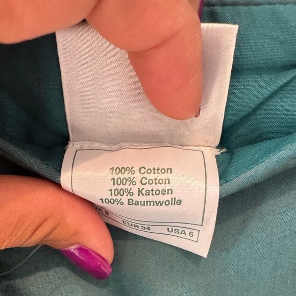 NEW Laura Ashley teal green dress vintage cottage girl 100% cotton - Picture 8 of 12